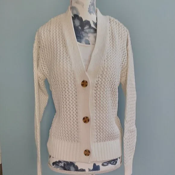 GAP Crochet Cardigan, Cotton Cream Colour, New - Picture 1 of 11